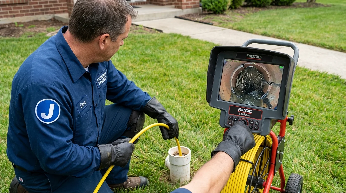 Sewer camera inspection being performed by Johns Plumbing LLC in Oakley